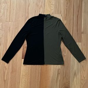 Colorblock Mock Neck Tee